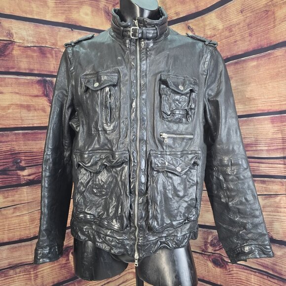 Neil Barrett "Orlando" Jacket. High-fashion textured leather. Men's XL slim - Picture 3 of 16